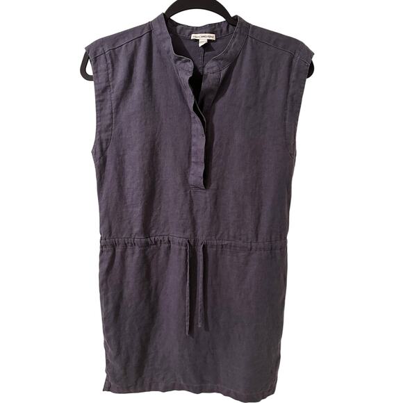 Standard James Perse Linen Sleeveless Drawstring Waist Navy Dress, size 1 (S) - Picture 1 of 7